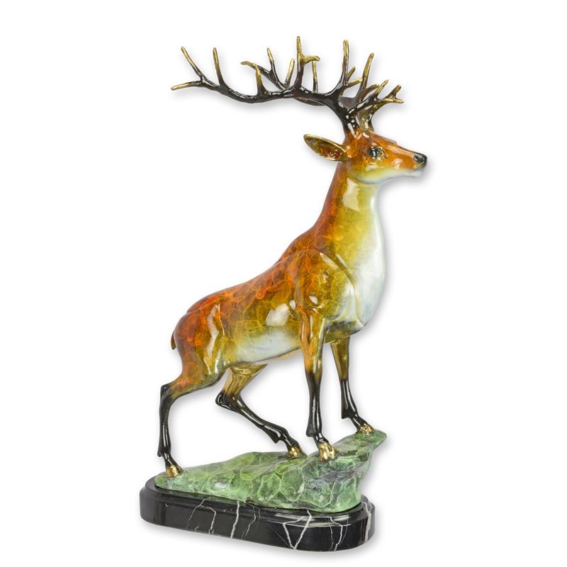 Bronzen beeld - Hert - sculptuur - 55,7 cm hoog
