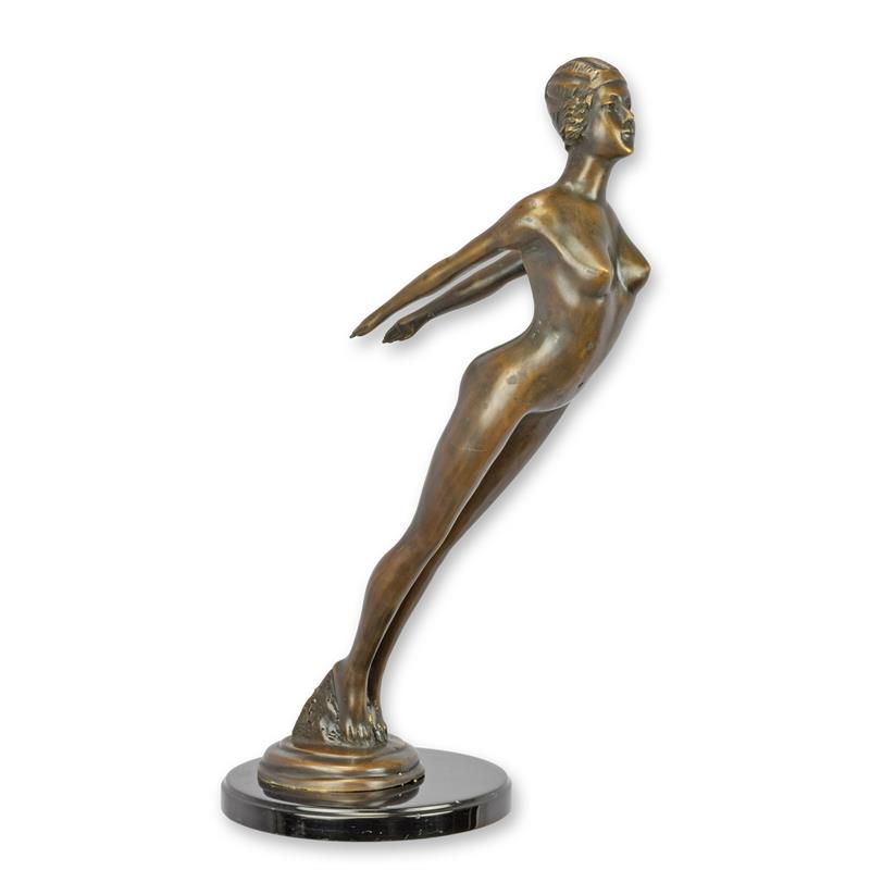 Bronzen beeld - Vrouwelijk naakt - sculptuur - 60,4 cm hoog