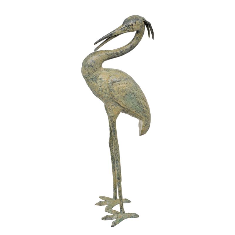 Bronzen beeld - Reiger - sculptuur - 90 cm hoog