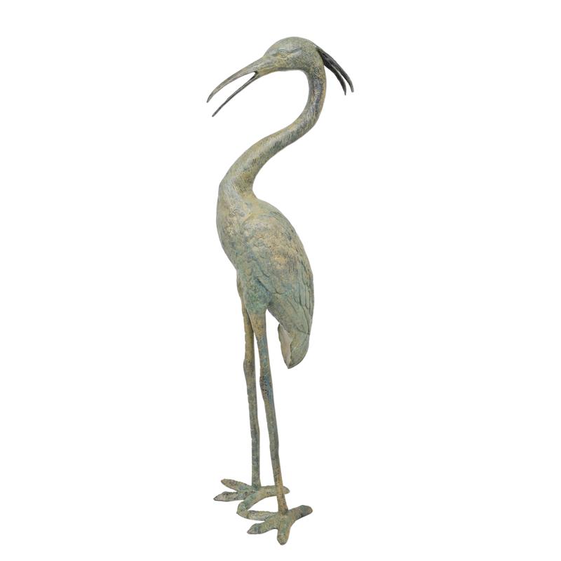 Bronzen beeld - Reiger - sculptuur - 102 cm hoog