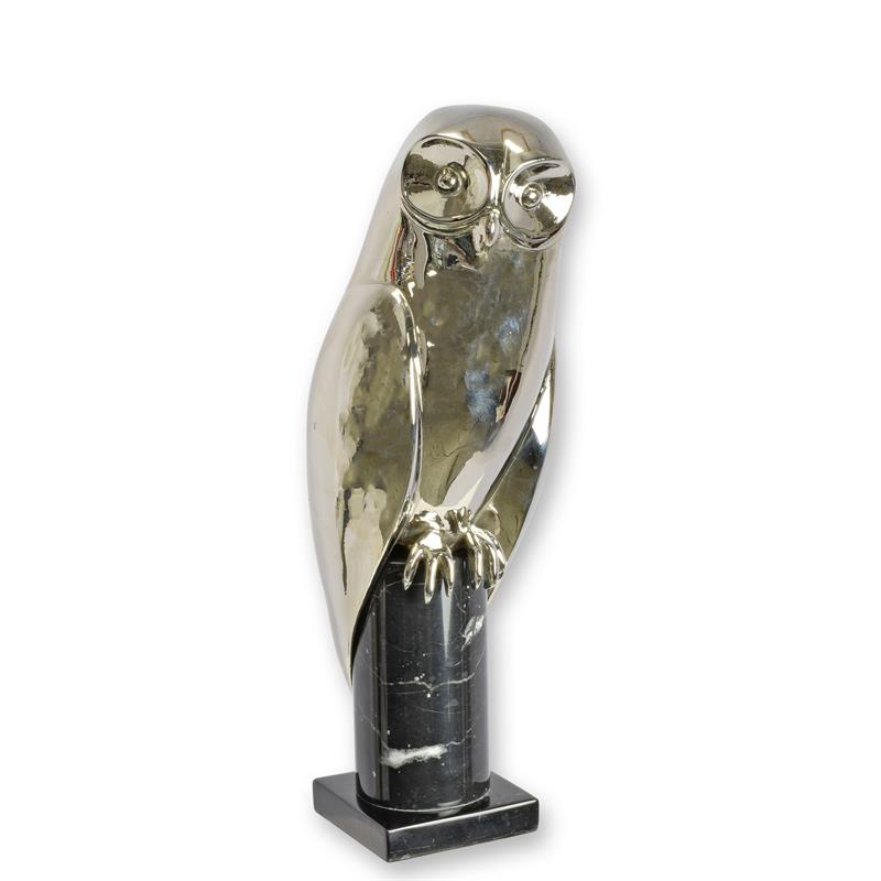 Bronzen beeld - Uil - sculptuur - 42,8 cm hoog