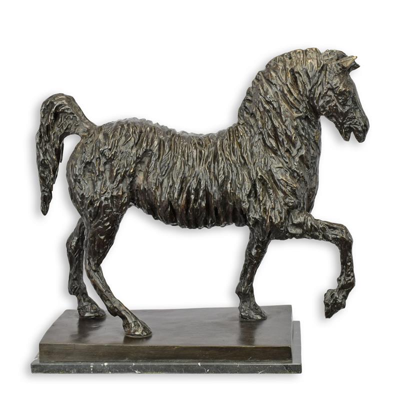 Bronzen beeld - Dravend paard - sculptuur - 56,6 cm hoog