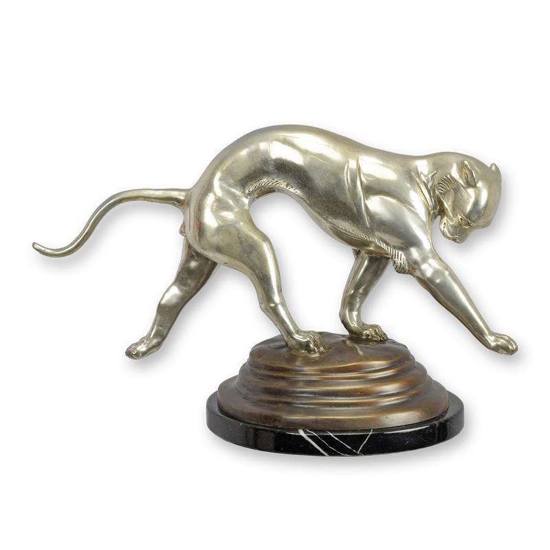 Bronzen beeld - Jaguar - sculptuur - 27,1 cm hoog