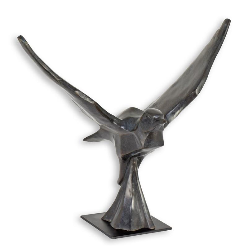 Bronzen beeld - Vliegende duif - sculptuur - 51 cm hoog