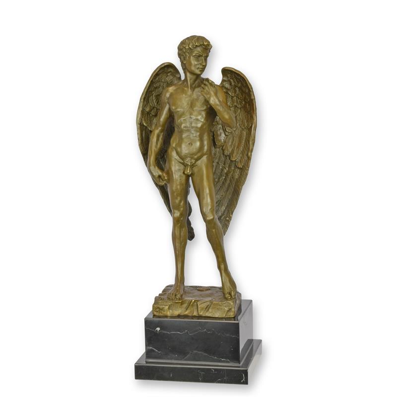 Bronzen beeld - Gevleugelde David - sculptuur - 38,8 cm hoog